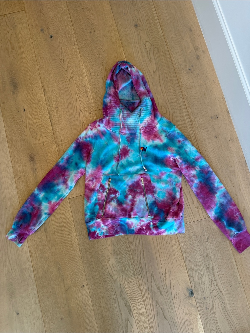 Aviator Nation Tie-Dye Hoodie in Blue & Purple
